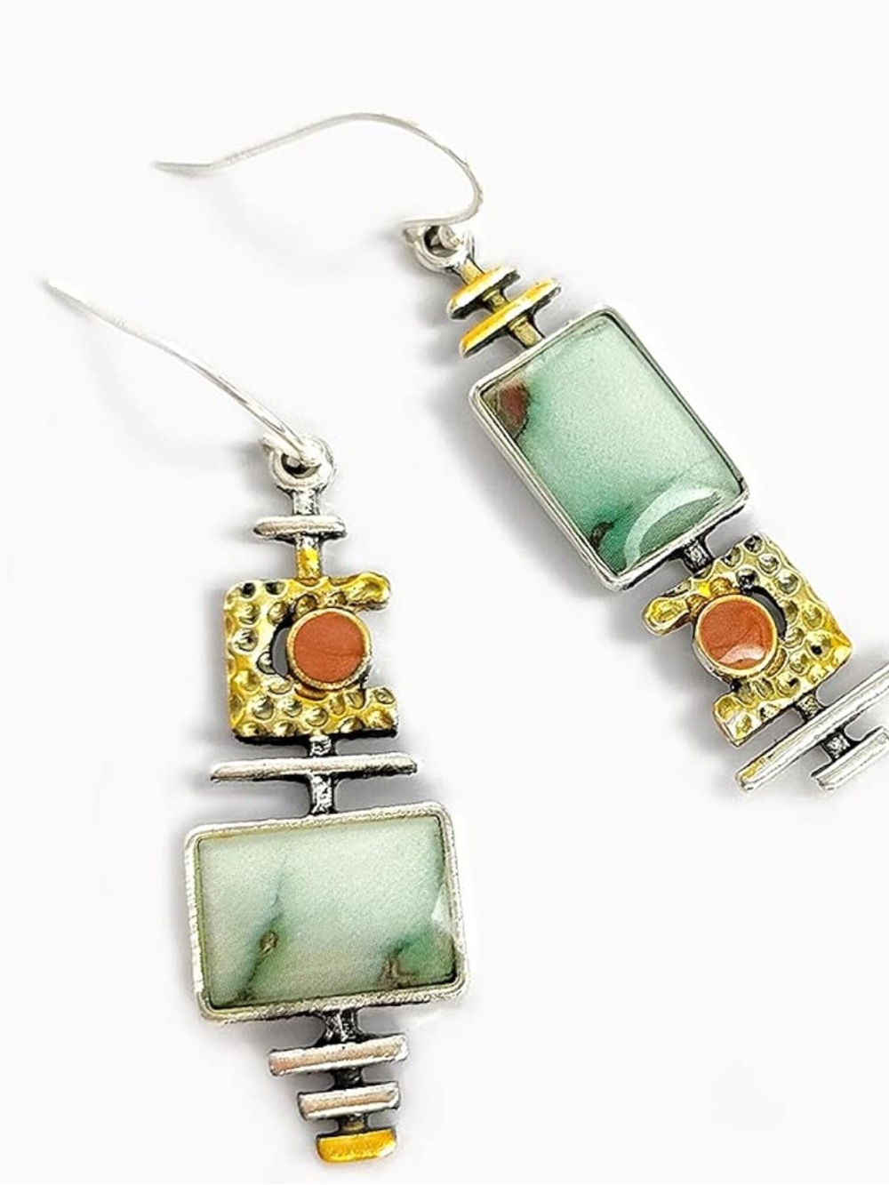 Metal and Resin Earrings - Picture 2 of 5